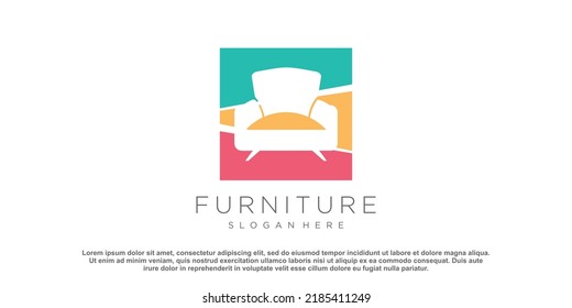 Vector de diseño de logotipo de mobiliario con estilo de concepto moderno creativo