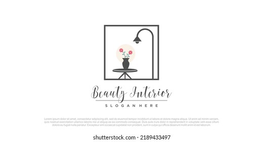 Furniture logo design vector with creative concept for business 