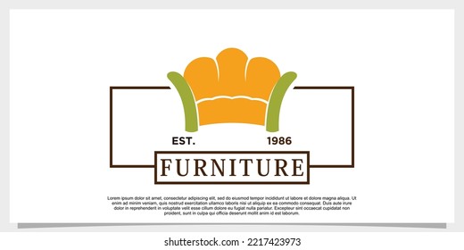 furniture logo design vector with creative concept for your businees