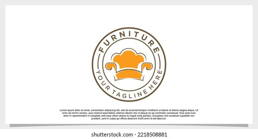 furniture logo design vector with creative concept for your businees