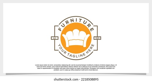 furniture logo design vector with creative concept for your businees