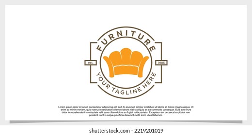 furniture logo design vector with creative concept for your businees