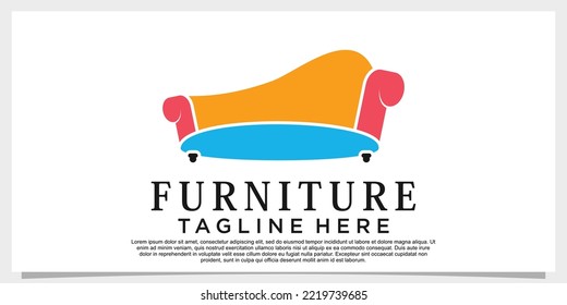 Design-Vektorgrafik des Möbellogos mit kreativem Konzept für Ihr Unternehmen