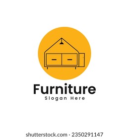 Furniture logo design vector template.