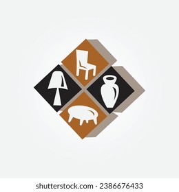 furniture logo icon design vector illustration template