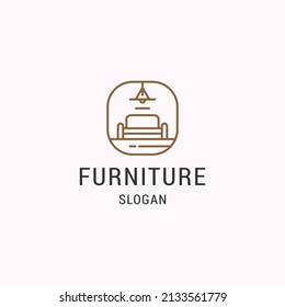 Icono de logotipo de muebles plantilla de diseño plano 