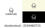 Furniture Logo. Interior Sofa Chair. Furnishing Interior Logo Design Template.