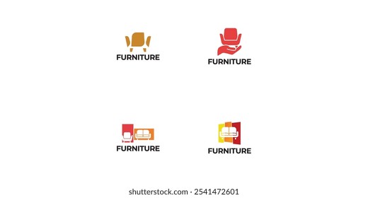 Furniture Logo. Interior Sofa Chair. Furnishing Interior Logo Design Template.