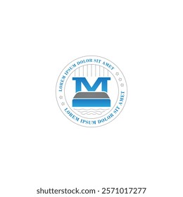 Furniture Logo With Letter M And Bed Creative Design
