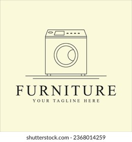 furniture logo line art icon design template simple minimalist vector illustration