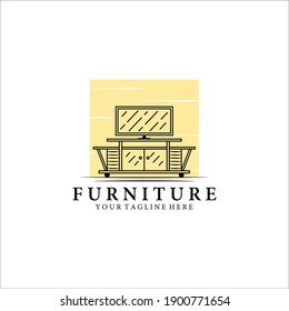 furniture logo line art minimalist vector illustration design