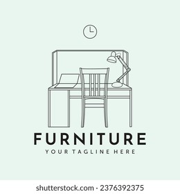 furniture logo line art vector illustration design