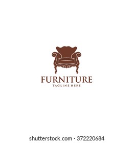 Furniture Logos Brown Chair Icon Design Stock Vector (Royalty Free ...