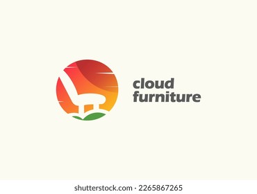 furniture logo template based on cloud and sunset scheme