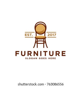 furniture logo template chair vector illustration