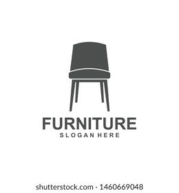 furniture logo template, interior design logotype symbol. Style line couch sofa chair icon sign