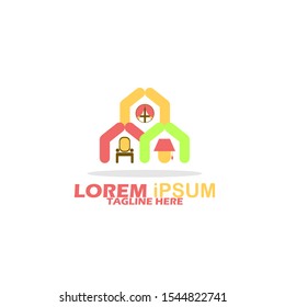 Furniture Logo Template. Vector Illustration. Flat Logo Design.