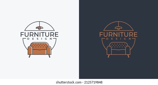 furniture logo vector illustration design - furniture outline logo