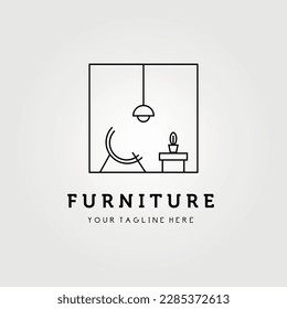 furniture logo vector illustration design, minimalist line art