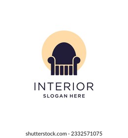Vector de logotipo de mobiliario con diseño de concepto moderno