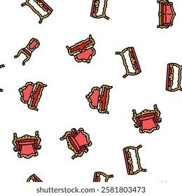 furniture luxury interior home vector seamless pattern thin line illustration