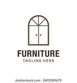 furniture minimalist logo design illustration, design interior logo, furniture gallery logo design