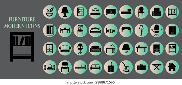 furniture modern icons. Vector illustration.