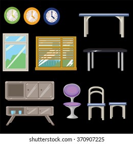 Furniture for the modern kitchen. Vector.