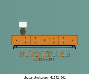 Furniture with nightstand and lamp. Furniture company.
