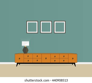 Furniture with nightstand and lamp. Furniture company.