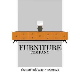 Furniture with nightstand and lamp. Furniture company.