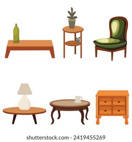furniture objects, vector design set