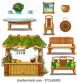 Furniture for outdoor bars. Vector.