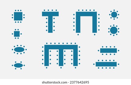 Furniture, plan of seats and scheme of tables. Meeting, wedding confirence. Vector