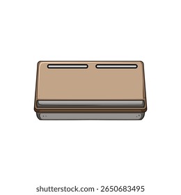 mobiliário portátil de mesa de volta desenho animado. jantar ao ar livre, interior leve, mobiliário empilhável dobrável portátil sinal de mesa de volta. isolado símbolo vetor ilustração