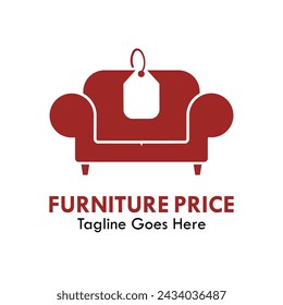 Furniture price design logo template illustration