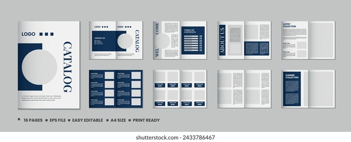 Furniture product catalogue design, multipage brochure catalog template design with mockup