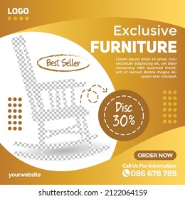 Furniture promotion sale flyer social media post editable template