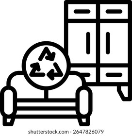 Furniture Recycle Icon Outline Vector Illustration
