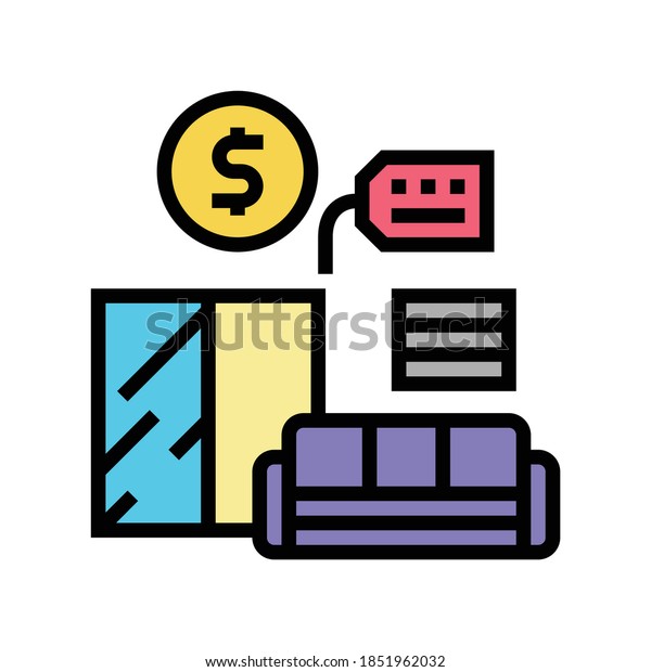 furniture rental color icon vector.\
furniture rental sign. isolated symbol\
illustration
