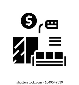 furniture rental glyph icon vector. furniture rental sign. isolated contour symbol black illustration