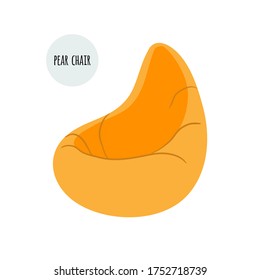 Furniture for rest a soft chair pear. Flat style. Vector stock illustration. Isolated on white background.
