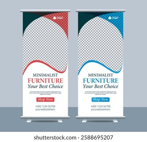 Furniture roll up display standee for presentation purpose