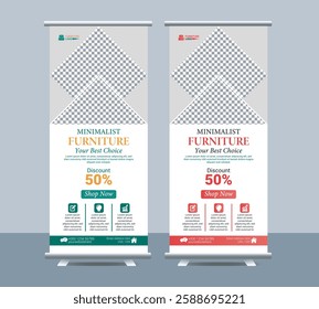 Furniture roll up display standee for presentation purpose