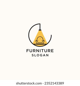 Furniture room logo lamp and line minimalist style outline monoline