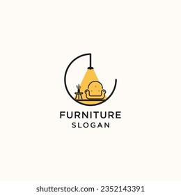 Lámpara del logotipo de la sala de muebles y monolina de línea de estilo minimalista