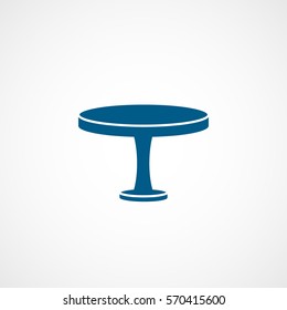 Furniture Round Table Blue Flat Icon On White Background