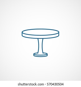 Furniture Round Table Blue Line Icon On White Background