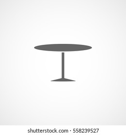 Furniture Round Table Flat Icon On White Background