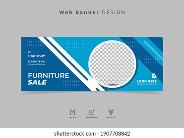 Furniture sale banner or square flyer for web banner